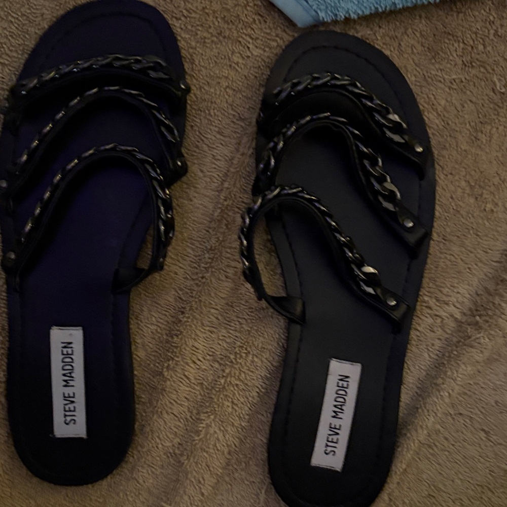 Steve Madden Black Braided Sandals